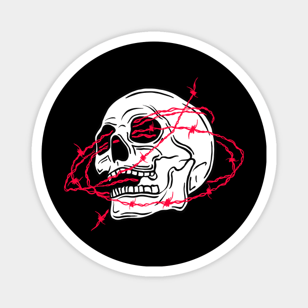 Skull wire Magnet by il_valley